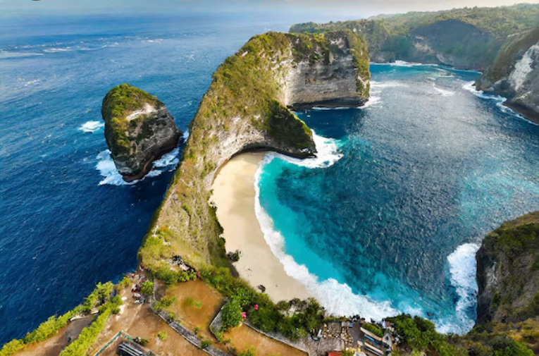 bali temple aerial