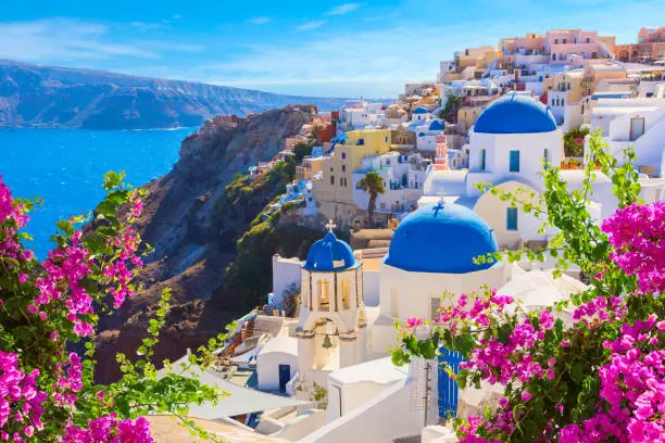 santorini blue dome