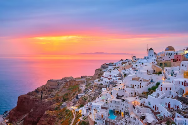 Destinations santorini greece sunset